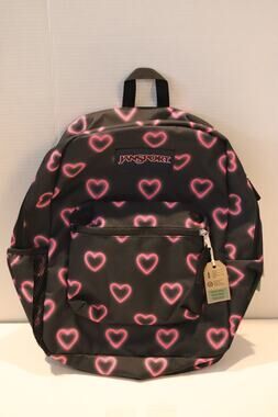 JanSport SuperBreak Backpack - Happy Hearts Black